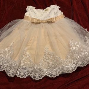 Formal nude/lace dress